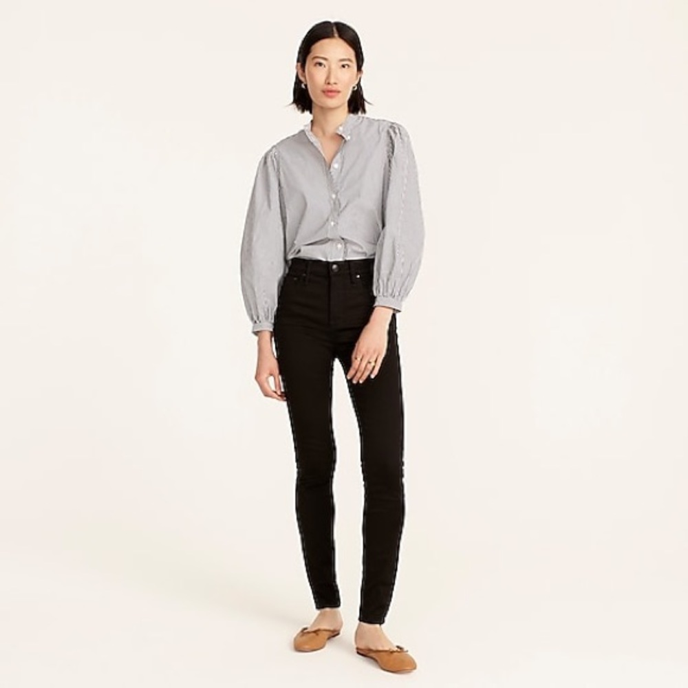 J. Crew 10" highest-rise toothpick jean in true black